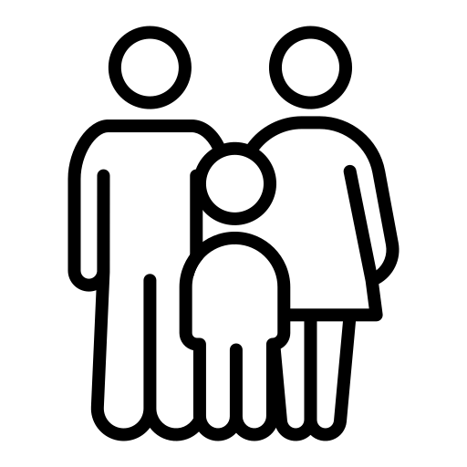 Icon of a man, women, and child together